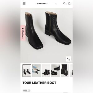 Intentionally Blank Black Leather Ankle Boots
Style— Tour